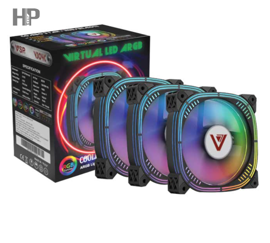 Fan Case VSP V304C LED ARGB Pack 3 Fan (Hub + Remote)